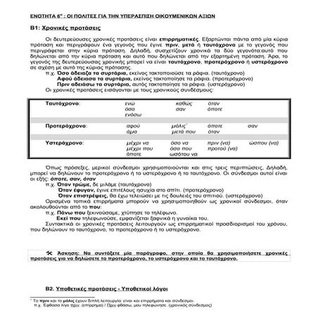 ΧΡΟΝΙΚΕΣ - ΥΠΟΘΕΤΙΚΕΣ ΠΡΟΤΑΣΕΙΣ