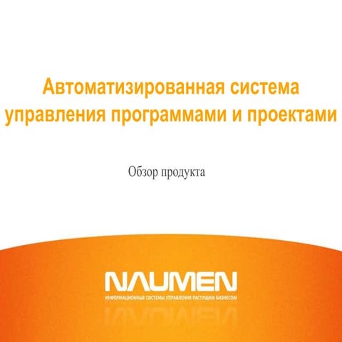 Автоматизированная система управления программами и проектами. Обзор продукта