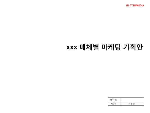 [마케팅전략] 게임어플리케이션 매체별 마케팅 전략안