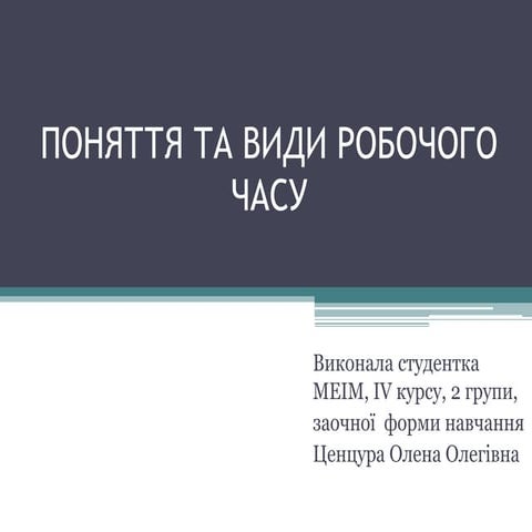 Поняття та види робочого часу | PPT