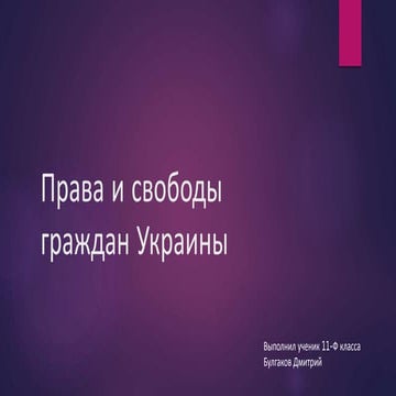 Права и свободы граждан Украины