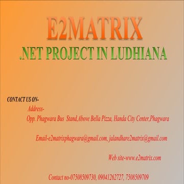 .Net final year project in LUDHIANA