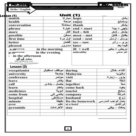 الصف الثالث وحدات