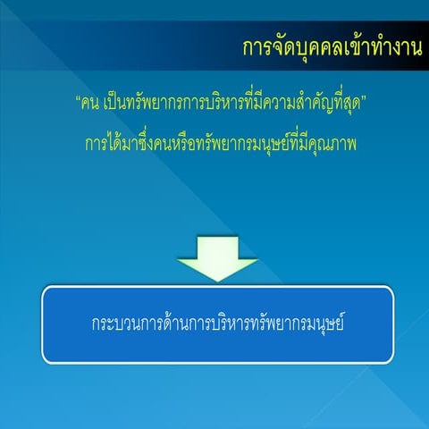 Organization and Management: การจัดบุคคลเข้าทำงาน