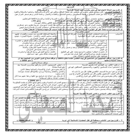 اهم اسئلة المقارنة فى التاريخ للثانوية العامة 