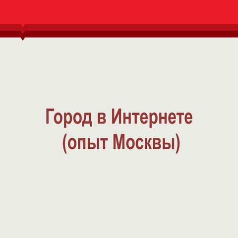 Город в интернете. Опыт Москвы