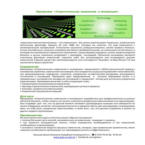 стратегические изменения и инновации