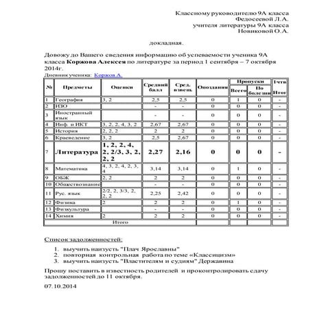 дневник ученика | PDF