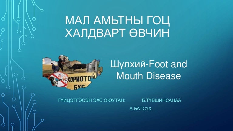 Мал амьтны гоц халдварт өвчин /Animal infectious diseases/