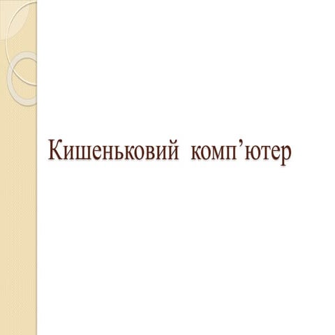 кишеньковий  комп’ютер