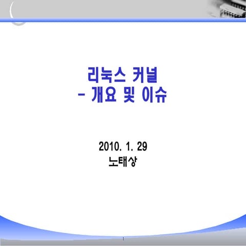 노태상 - 리눅스 커널 개요 및 이슈 아이엠 (2010Y01M30D)