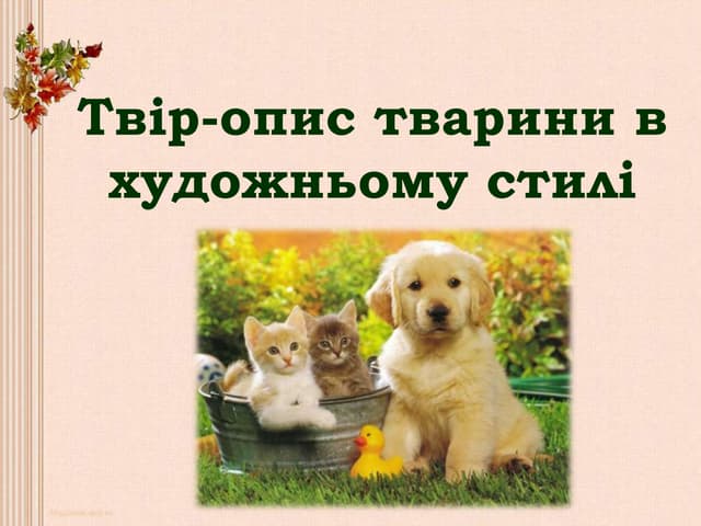 Твір-опис тварини в художньому стилі