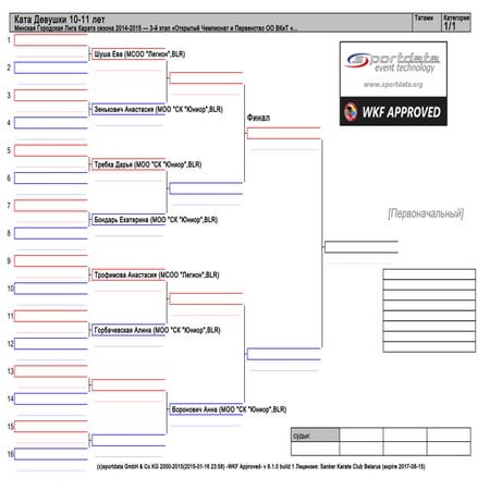 МГЛК сезона 2014-2015 - 3-й этап - предварительные турнирные сетки