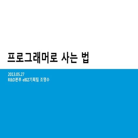독서리뷰 프로그래머로 사는 법 조영수