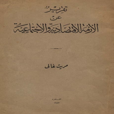 تقرير الأزمة الاقتصادية والاجتماعية   مريت غالي