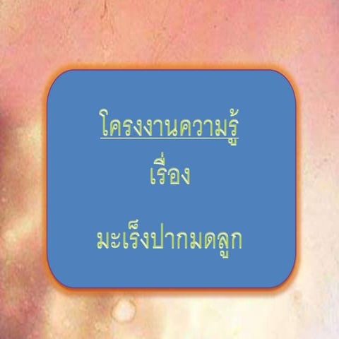 โครงงานปากมดลูก