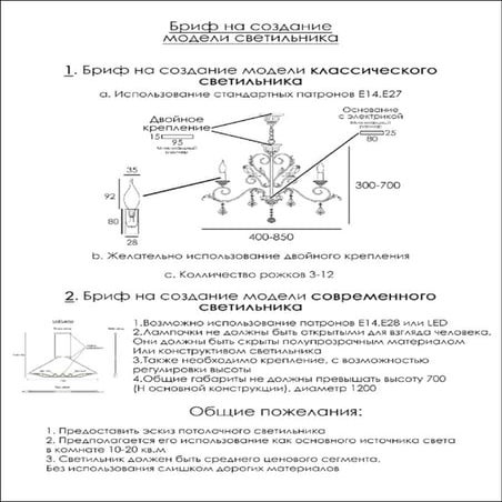 Бриф конкурса светильников