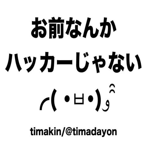 お前なんかハッカーじゃない╭( ･ㅂ･)و ̑̑