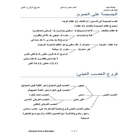 مراجعة لتشريح الرأس والعنق