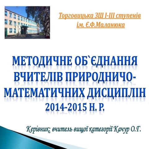 методичне об`єднання природничо-математичних дисциплін