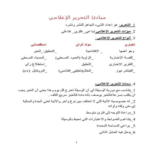 مبادئ التحرير الإعلامي