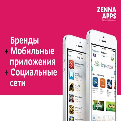 Бренды + Мобильные приложения + Социальные сети