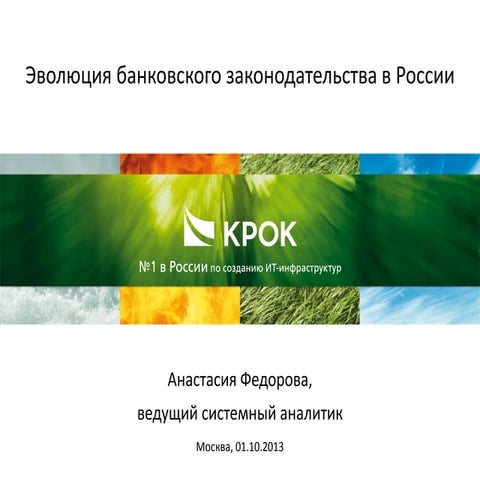 Эволюция банковского законодательства в России ПДн⇒СТО БР⇒НПС