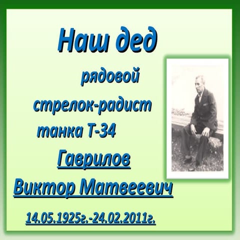 мой ветеран гаврилов в.м.