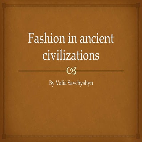Fashion in Ancient Greece and Rome