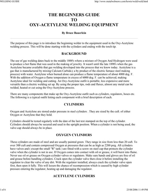 Oxy Acetylene Welding Procedure ............ | PPT | Chemistry | Science