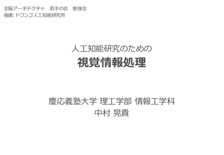 人工知能研究のための視覚情報処理