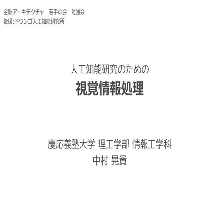 人工知能研究のための視覚情報処理
