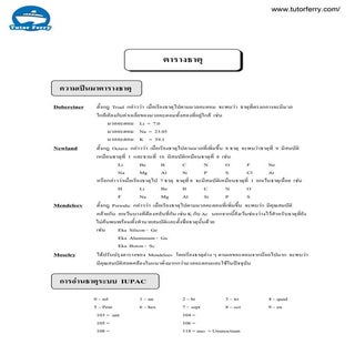 วิชาเคมี ม.ปลาย เรื่องตารางธาตุ