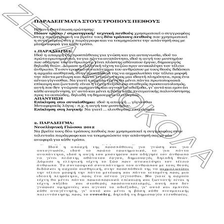 Παραδείγματα στους Τρόπους Πειθούς