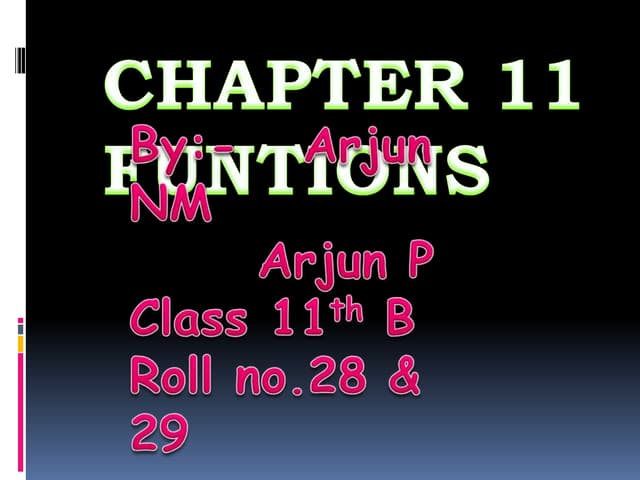 Functions in C++ | PPTX