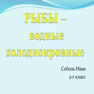 презентация  рыбы