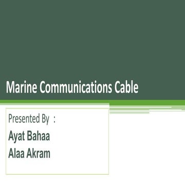 Marine Communications Cable
