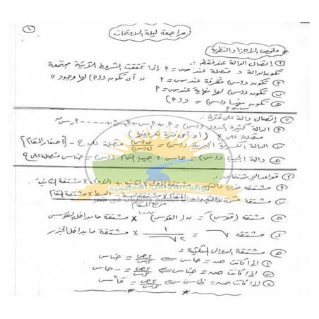 مراجعة التفاضل للصف الثالث الثانوي