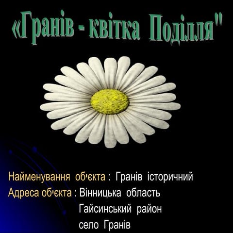 Гранів  -  квітка Поділля