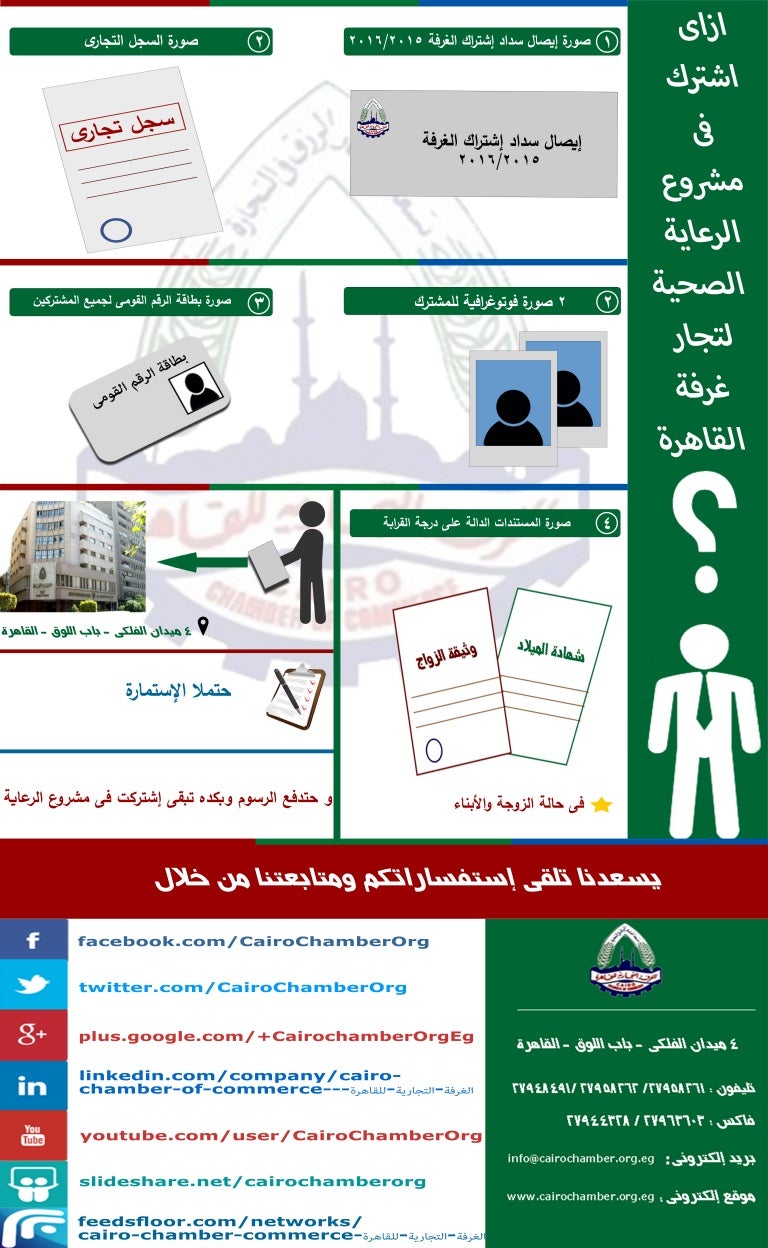 ازاى اشترك فى مشروع الرعاية الصحية لتجار الغرفة التجارية للقاهرة ازاى اشترك فى مشروع الرعاية الصحية لتجار الغرفة التجارية للقاهرة