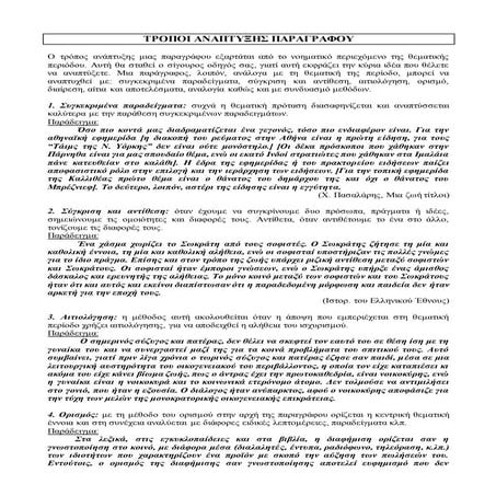 τροποι αναπτυξης παραγραφου