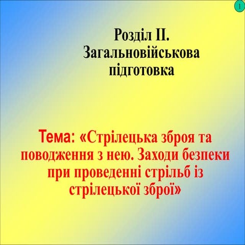 ак стрілецька зброя та поводження з нею. заходи безпеки при проведенні стріль...