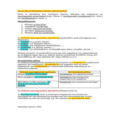 ΠΛΑΓΙΕΣ ΕΡΩΤΗΜΑΤΙΚΕΣ ΠΡΟΤΑΣΕΙΣ