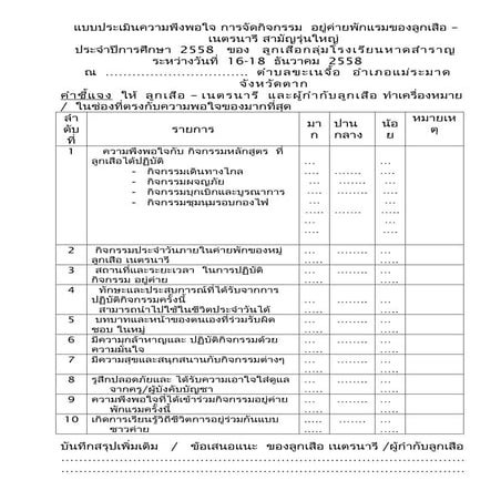 แบบประเมินกิจกรรม
