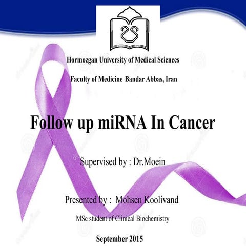 the role of miRNA in cancer