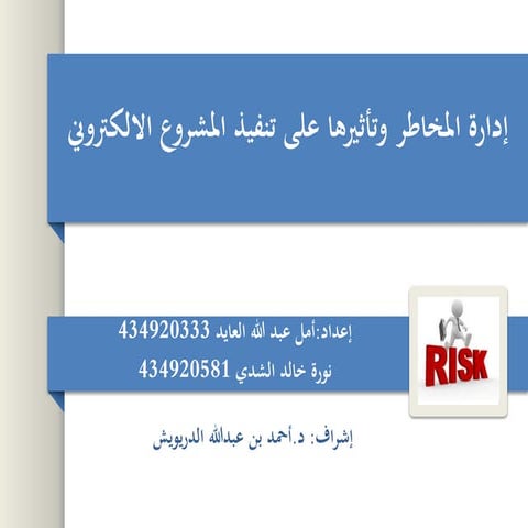 عرض ادارة المخاطر