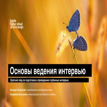 Основы ведения интервью