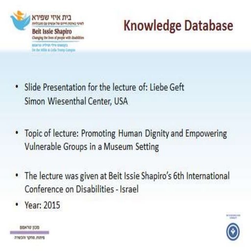 Liebe Geft: Promoting Human Dignity and Empowering Vulnerable Groups in a Mus...