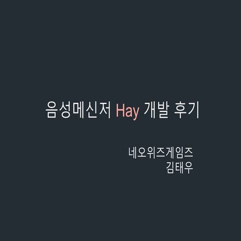 음성메신저 Hay 개발 후기