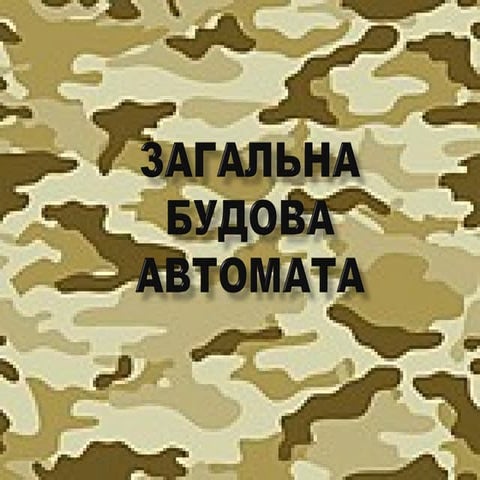 Урок - Загальна будова автомата (Фурман В.В.)